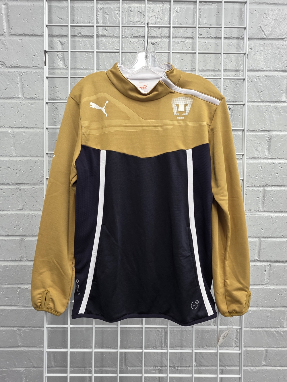 Puma Men’s Gold and Navy Pumas UNAM Soccer Team Warm-up Pullover Size Small